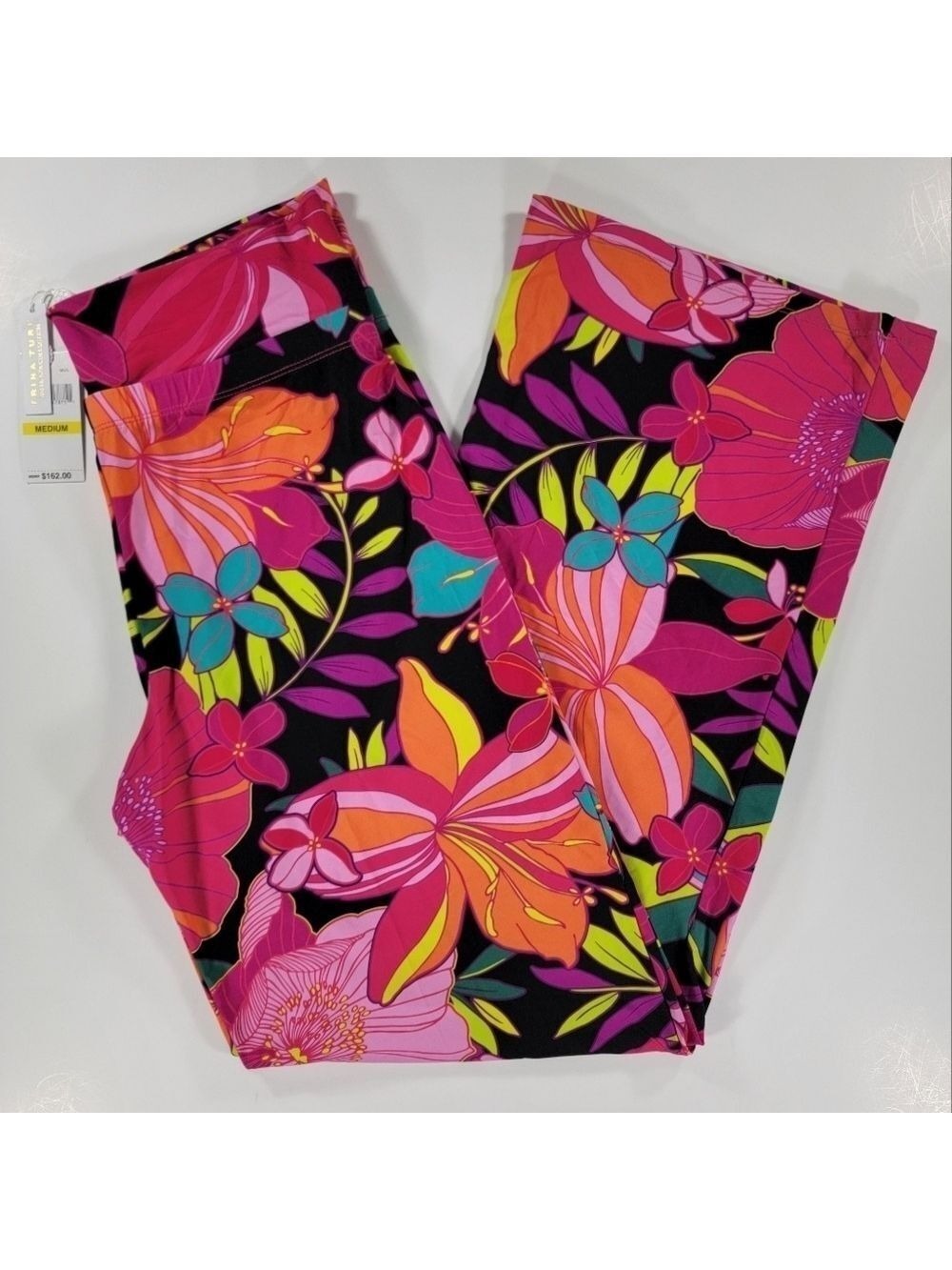 NWT TRINA TURK SOLAR FLORAL COVER UP SWIM PANTS COLORFUL BEACH RESORT NWT MEDIUM